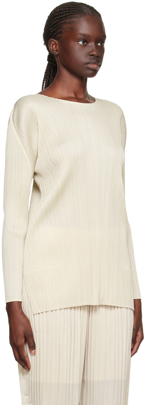Pleats Please Issey Miyake Beige Monthly Colors September Long 