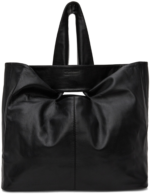 Photo: Situationist Black Leather Integrated Tote