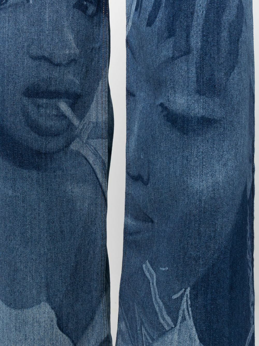 Ahluwalia Blue Lolly Printed Wide-Leg Jeans