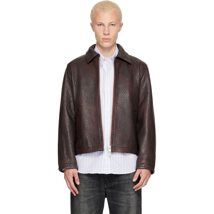 Photo: Sunflower Burgundy Short Leather Jacket
