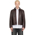 Sunflower Burgundy Short Leather Jacket