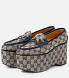 Gucci Gucci Horsebit GG canvas platform loafers