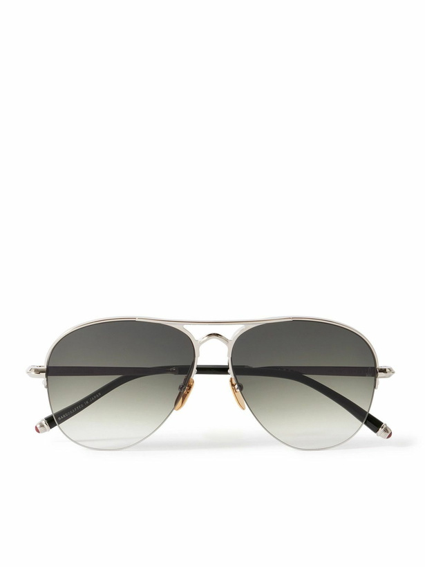 Photo: Jacques Marie Mage - Amelia Aviator-Style Silver- and Gold-Tone Sunglasses