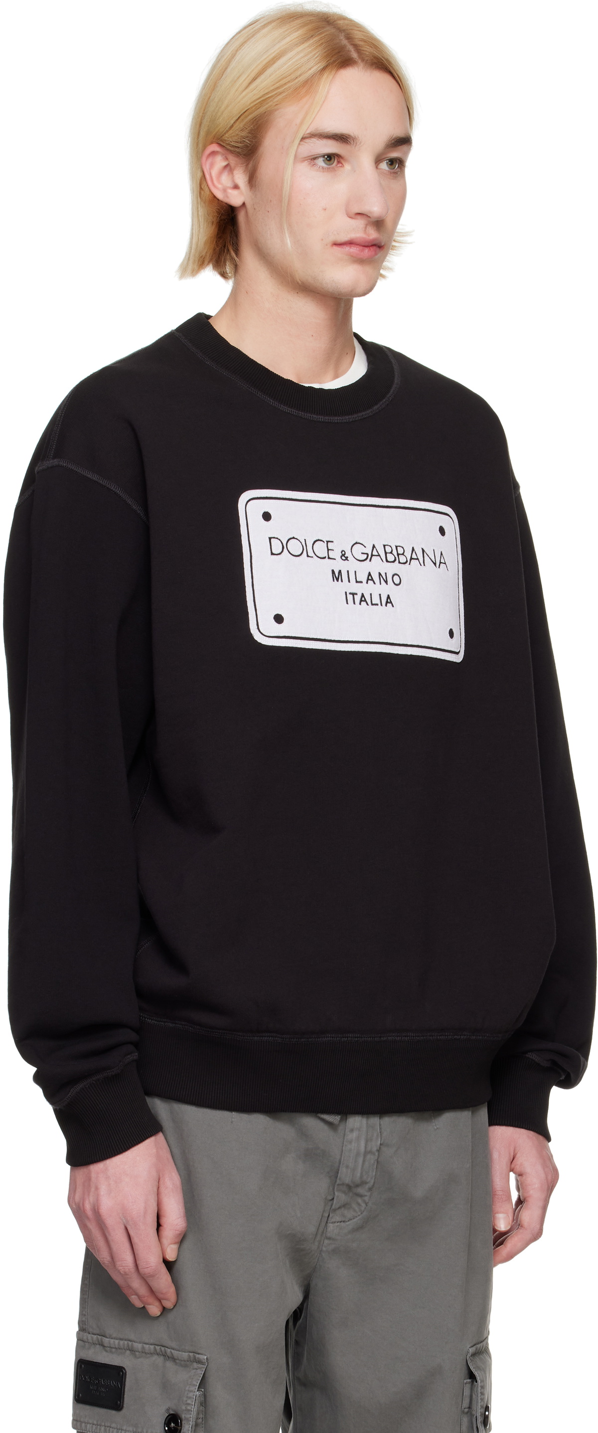 Dolce&Gabbana Black Patch Sweatshirt