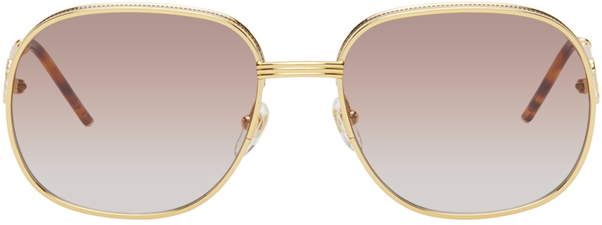 サングラス Wave Sunglasses - Casablanca - Acetate - Beige Casablanca ACETATE & METAL OVAL WAVE Beige Mens Eyewear