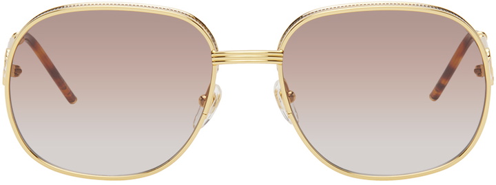 Photo: Casablanca Gold Square Metal Sunglasses