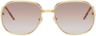 Casablanca Gold Square Metal Sunglasses