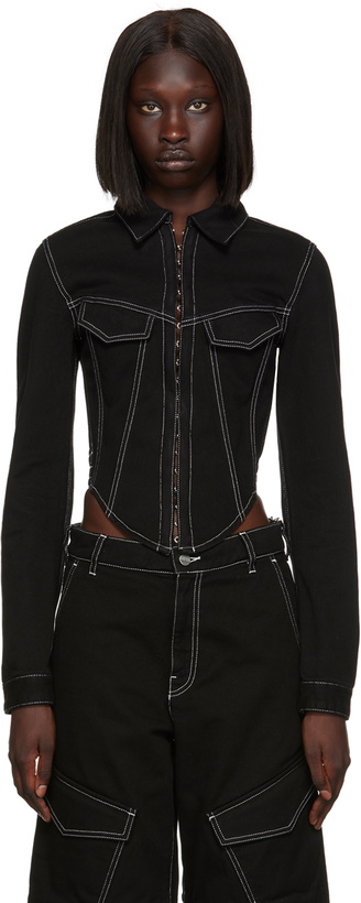 Photo: Dion Lee Black Corset Denim Jacket