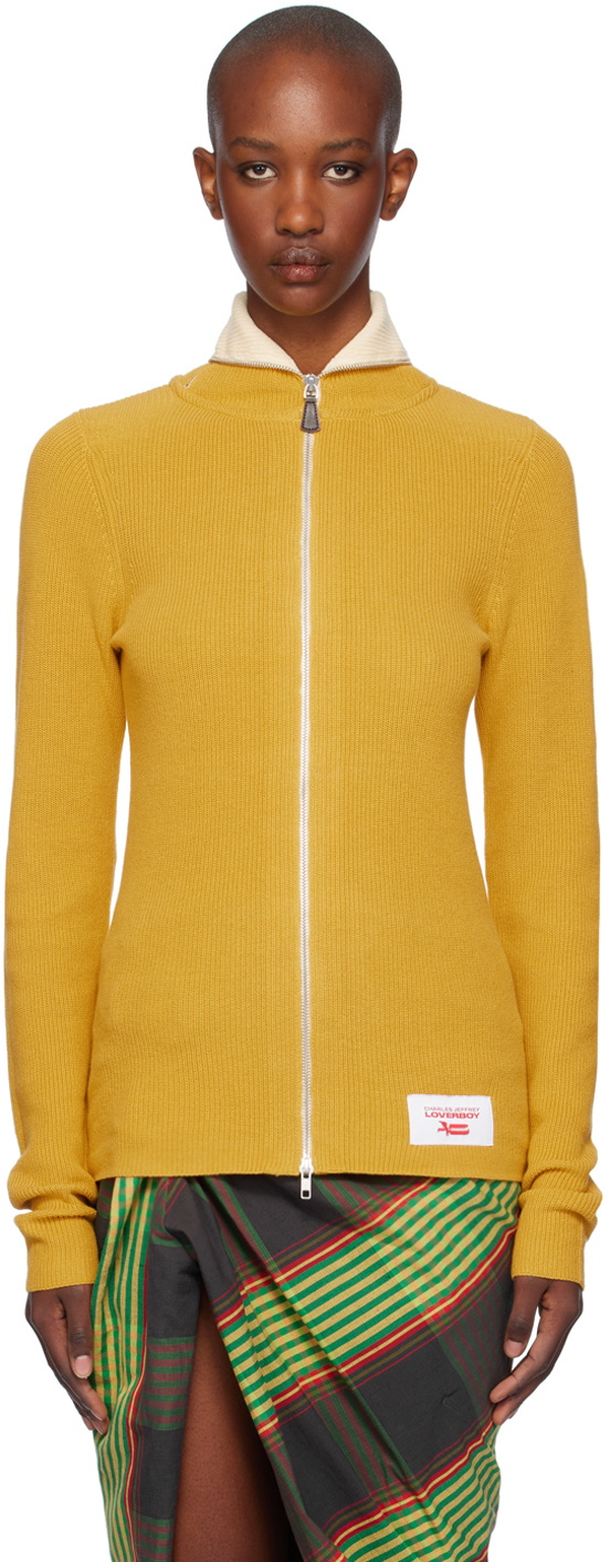 Charles Jeffrey LOVERBOY Yellow Banana Zip Sweater Charles Jeffrey