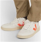 Veja - V-10 Rubber-Trimmed Leather Sneakers - White