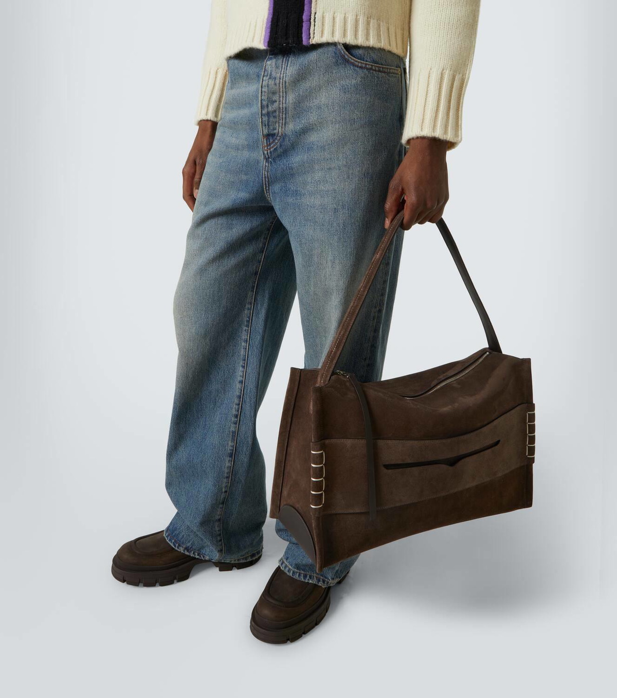 JW Anderson Loafer Large suede shoulder bag