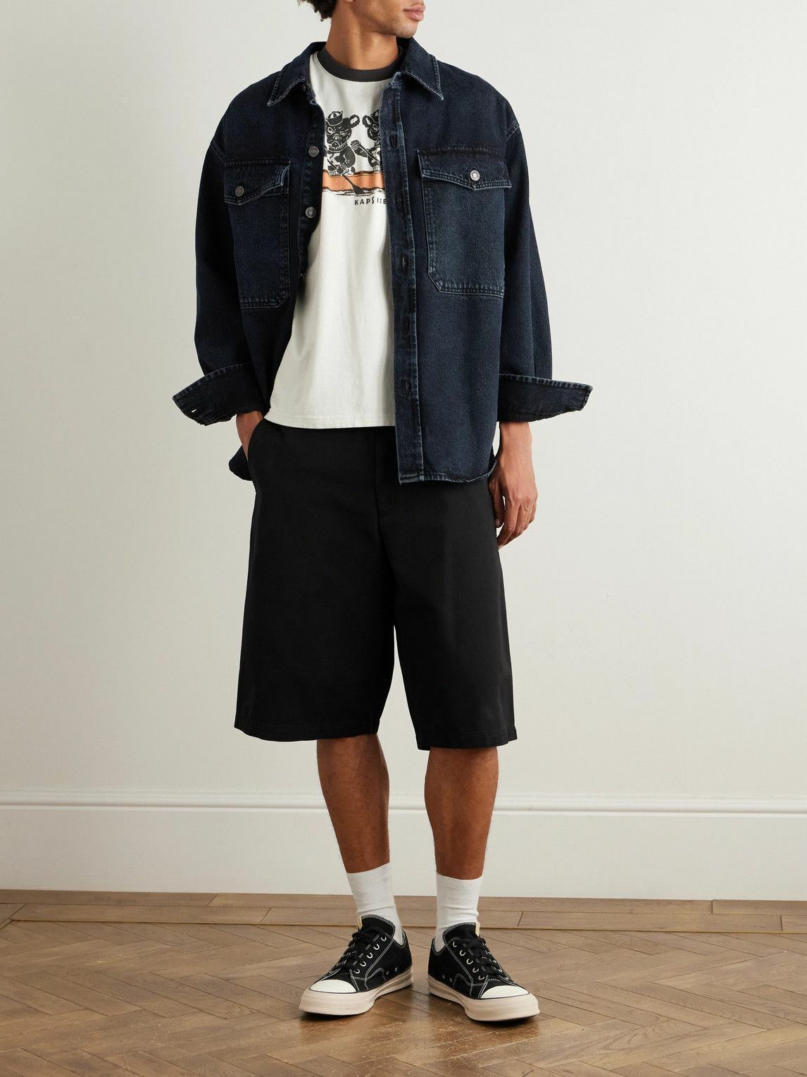 KAPITAL - Slim-Fit Printed Cotton-Jersey T-Shirt - Gray