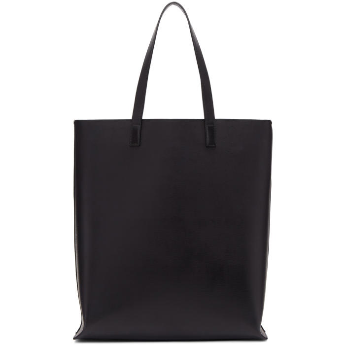 Photo: Saint Laurent Black Perforated Logo Shopping Tote 