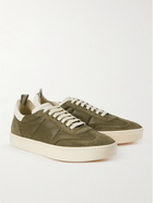 Officine Creative - Kombined Suede-Trimmed Leather Sneakers - Green