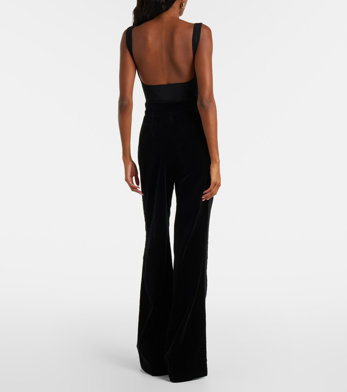 Costarellos Cotton velvet wide-leg pants