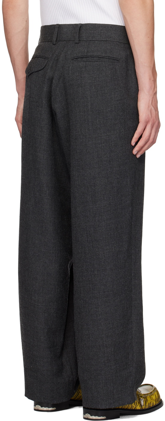 kolor Gray Wide Wool Trousers