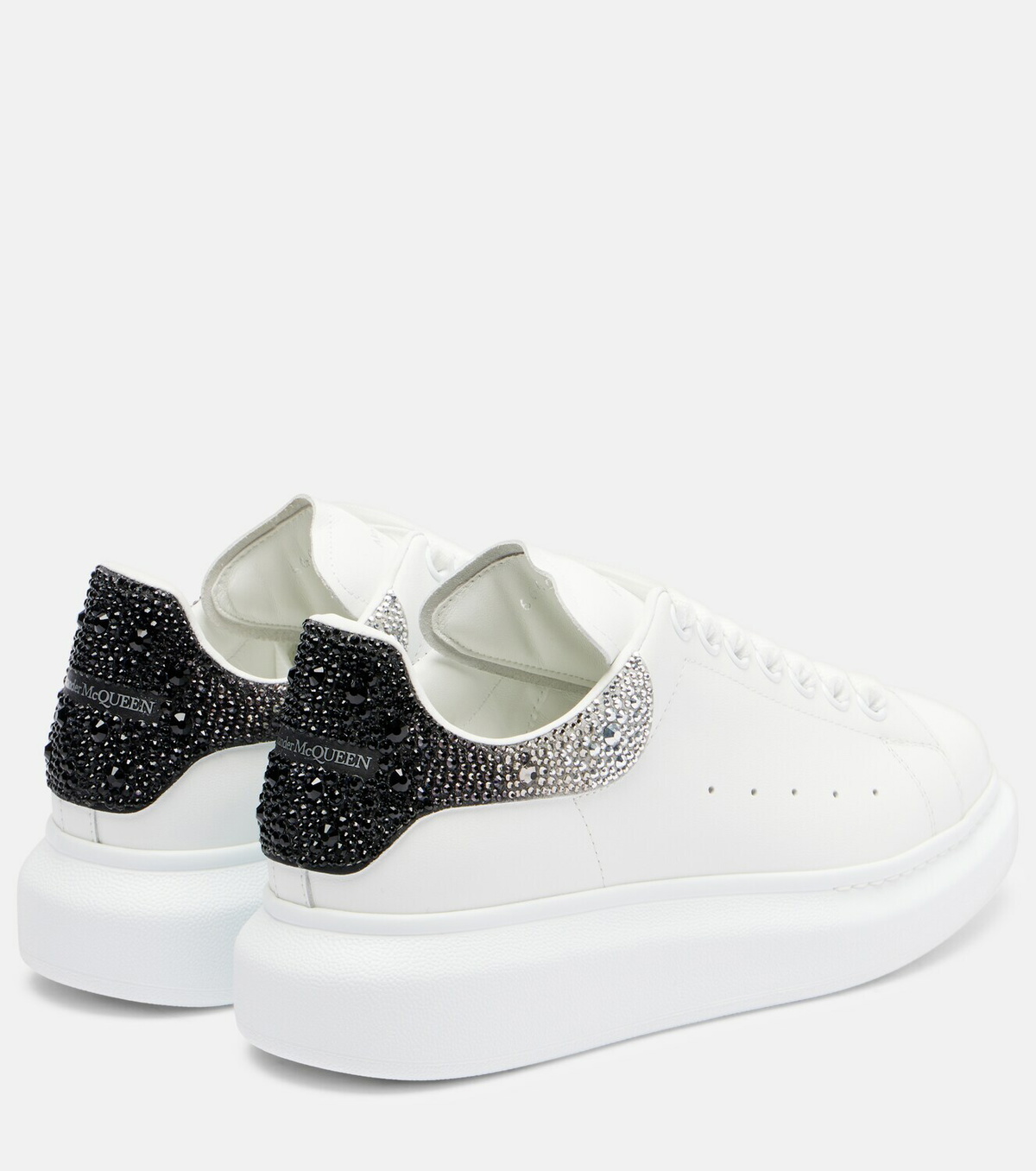 McQueen Oversized embellished leather sneakers