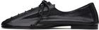 HEREU Black Plegada Supple Shiny Oxfords