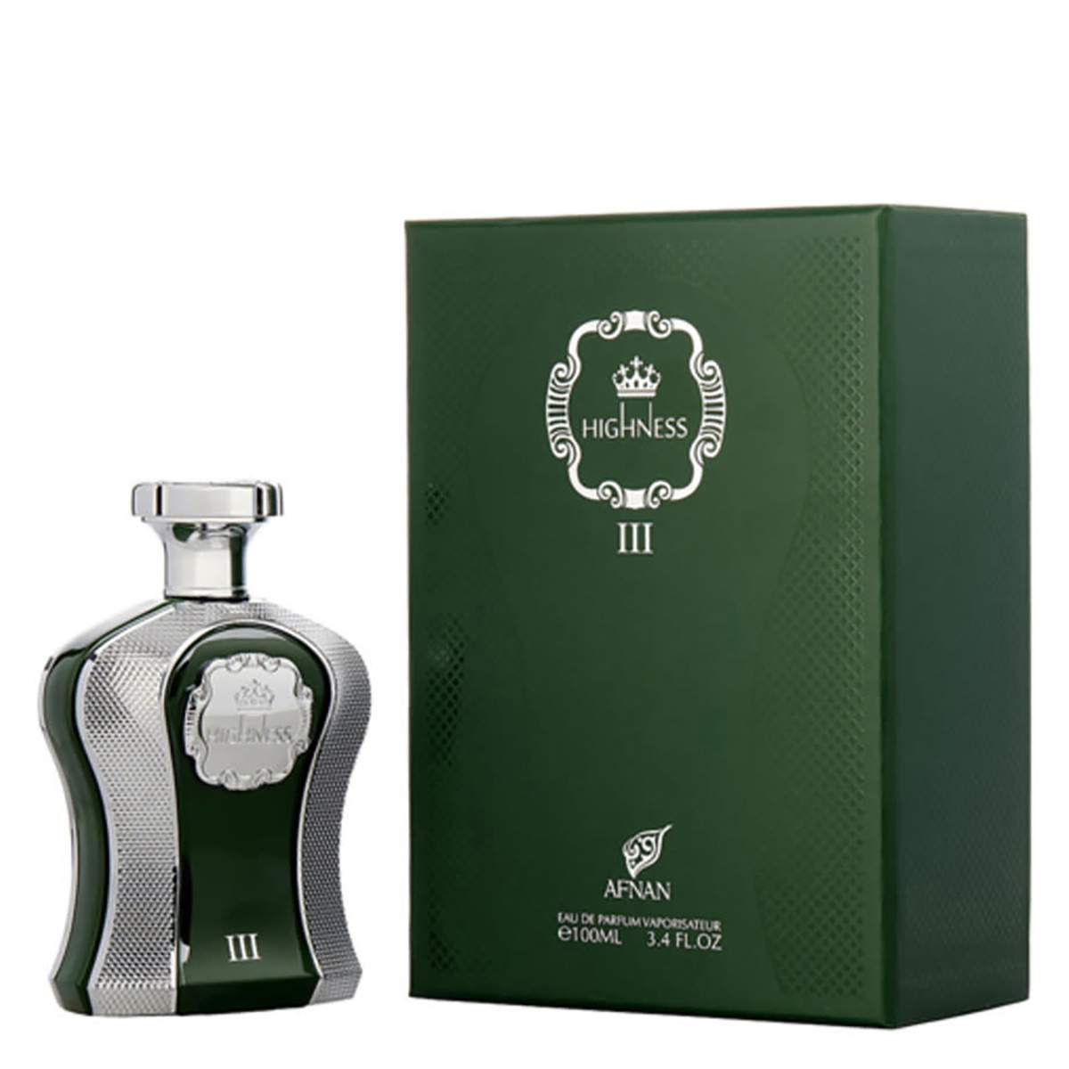 Afnan Mens His Highness III Green EDP Spray 3.4 oz Fragrances 6290171002246