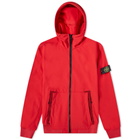 Stone Island Men's Soft-Shell Hooded Jacket in Red