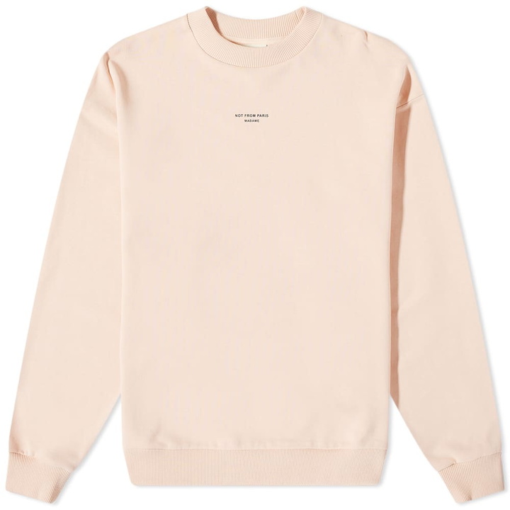 Photo: Drôle de Monsieur Men's Centre Logo Crew Sweat in Peach