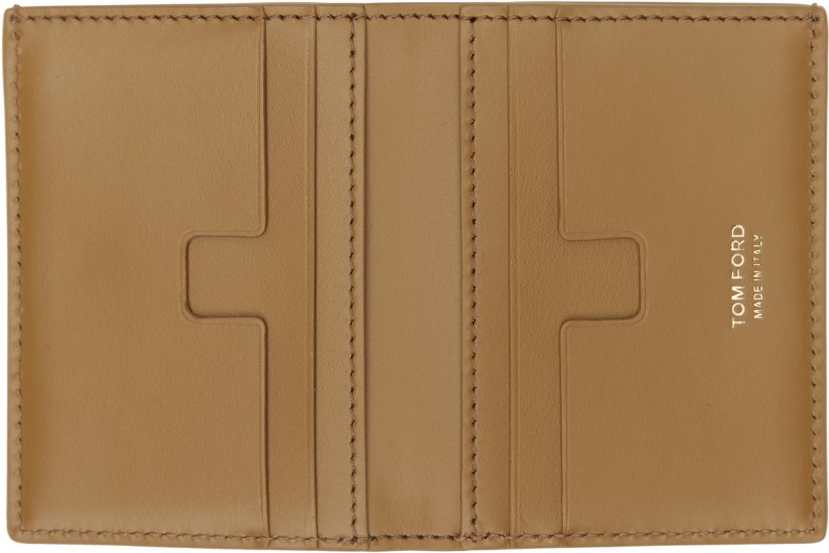 折りたたみ財布 TOM FORD T-LINE BIFOLD WALLET TOM FORD Tan Nubuck T Line Folding Wallet TOM FORD