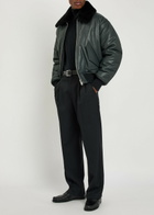 Ami Paris Padded Leather Jacket Anthracite