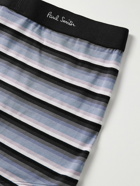 Paul Smith - Striped Stretch Organic Cotton Boxer Briefs - Black