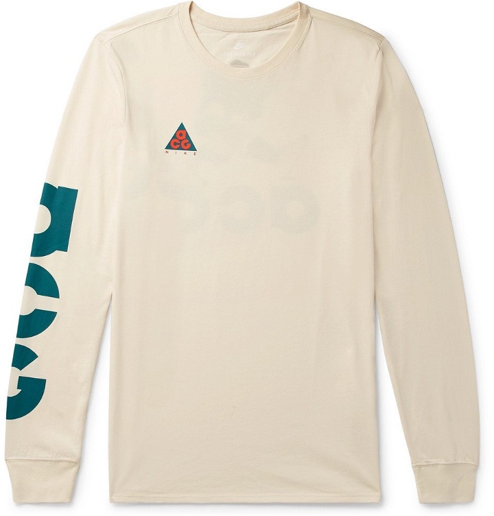 Photo: Nike - ACG Logo-Print Cotton-Blend Jersey T-Shirt - Men - White