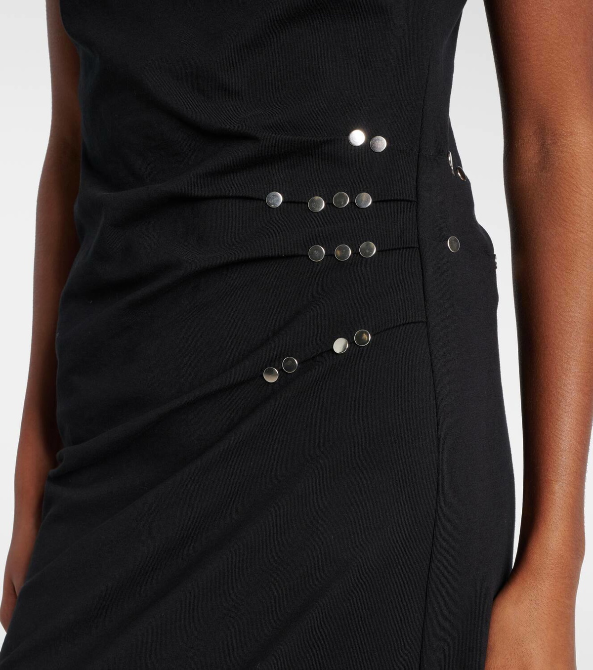 Dries Van Noten Gathered embellished jersey midi dress