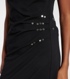 Dries Van Noten Gathered embellished jersey midi dress