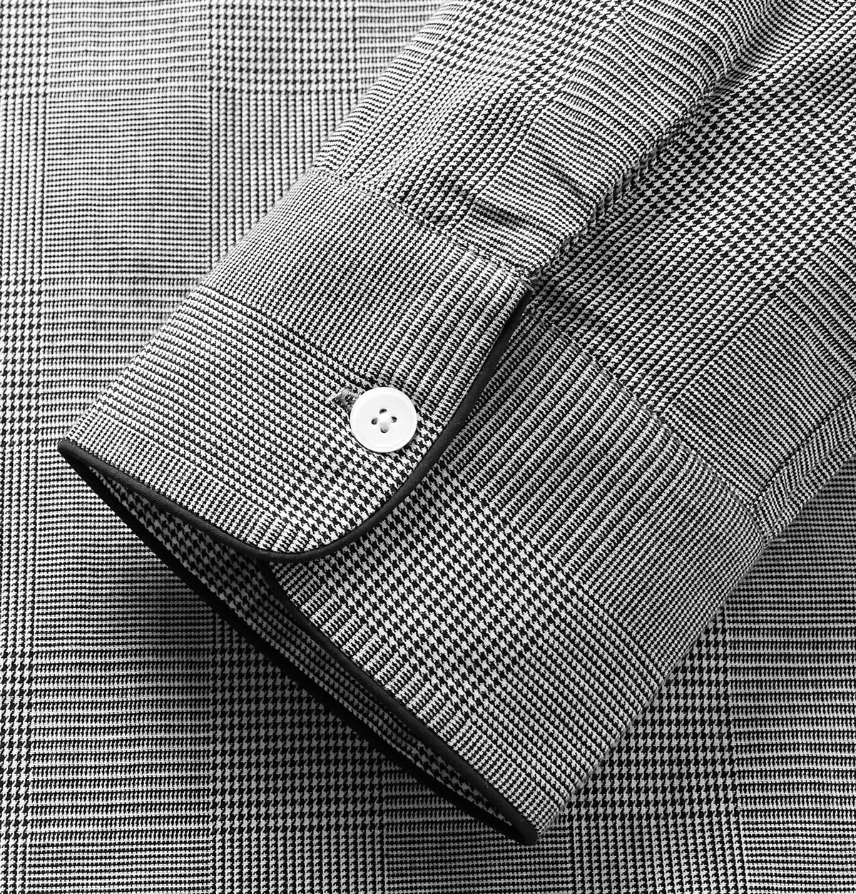Sleepy Jones - Henry Piped Prince of Wales Checked Cotton-Poplin Pyjama Set - Black