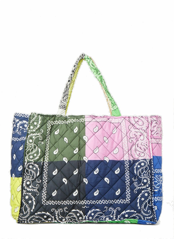 Photo: Cabas Bandana Print Quilted Tote Bag in Multicolour