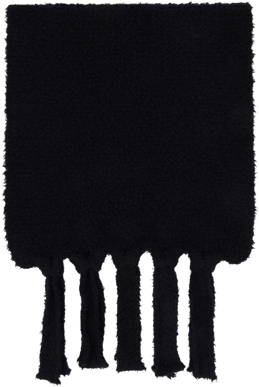 Song for the Mute Black Bouclé Scarf