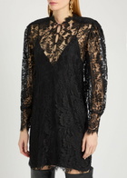 Chloe Floral-lace Mini Dress Black