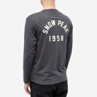 Snow Peak Men's Long Sleeve Foam Print T-Shirt in Charcoal