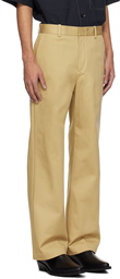 Solid Homme Beige Wide-Leg Trousers