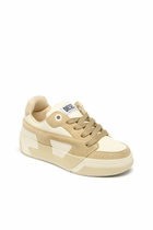 Diesel D-Ollie-Distressed sneakers in leather and suede - Sneakers Womens in Beige