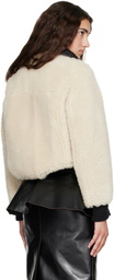 sacai Off-White Wool Faux Shearling Blouson Jacket