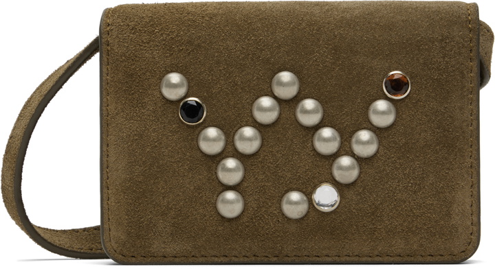 Photo: OPEN YY Brown Micro Suede Stud Wallet Bag