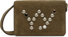 OPEN YY Brown Micro Suede Stud Wallet Bag