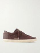 Golden Goose - Super-Star Distressed Full-Grain Leather Sneakers - Burgundy
