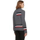 Moncler Grey Tricolor Flag Sweater