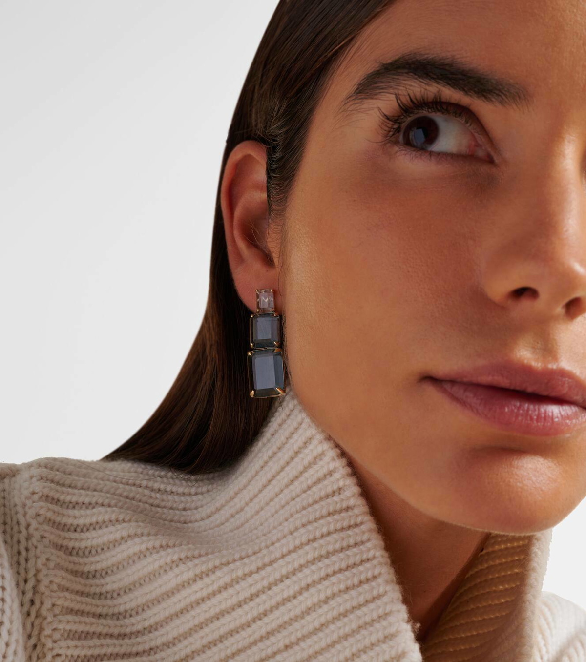 Mateo Arithmetic Composition 14kt gold drop earrings with topaz