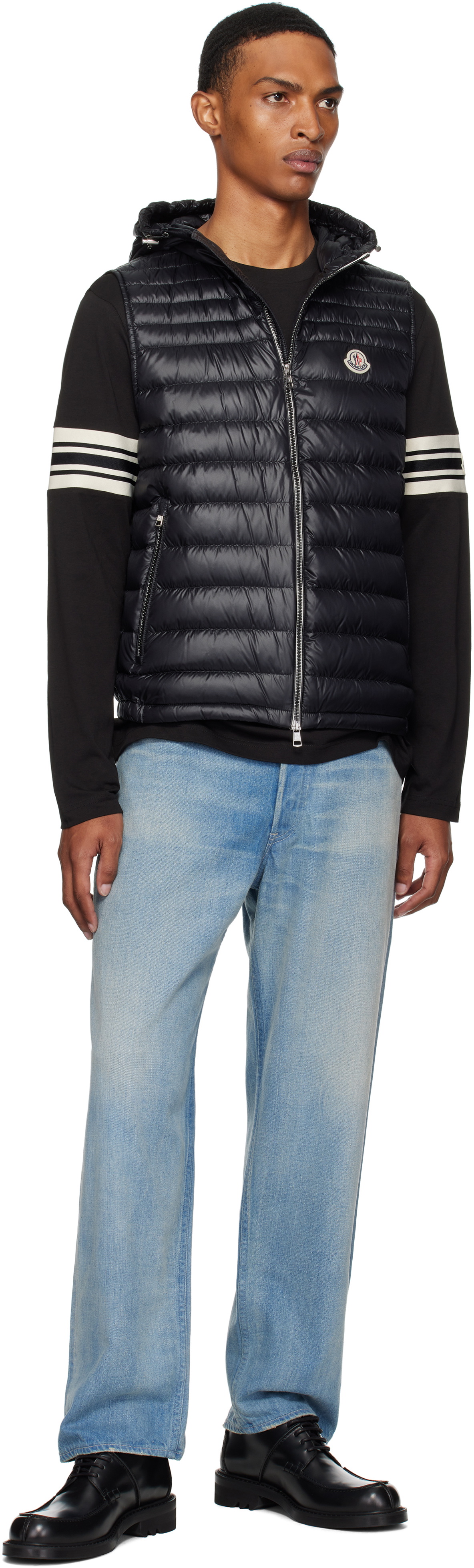 Moncler Black Orant Hooded Down Vest