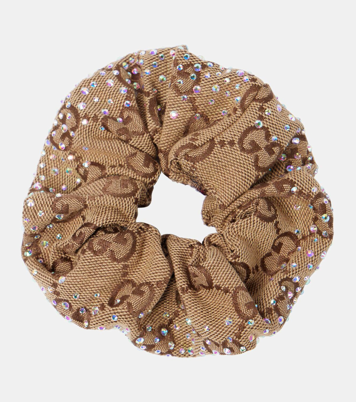 24AW new/GUCCI GGキャンバス クリスタル装飾シュシュ Scrunchie Gucci GG Canvas crystal-embellished scrunchie Gucci