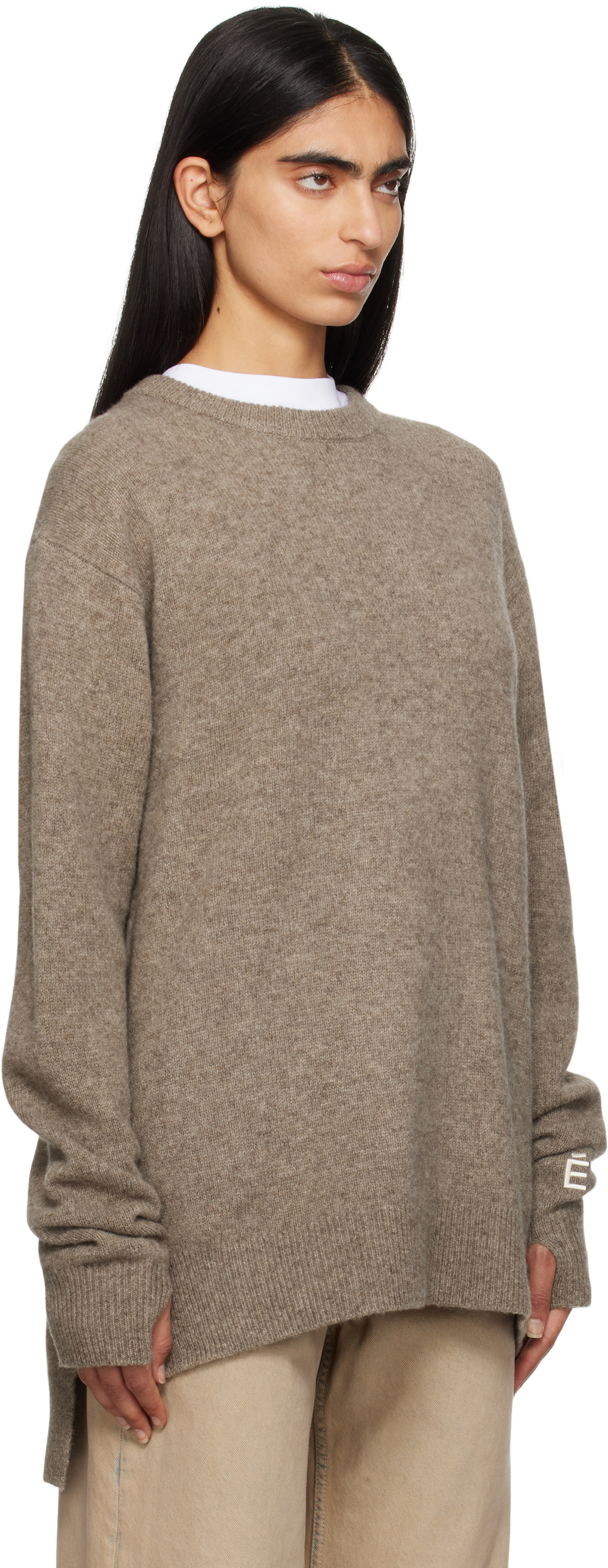 Études Taupe Round Neck Sweater
