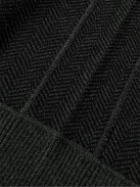 Theory - Alcos Herringbone Wool-Blend Sweatshirt - Black