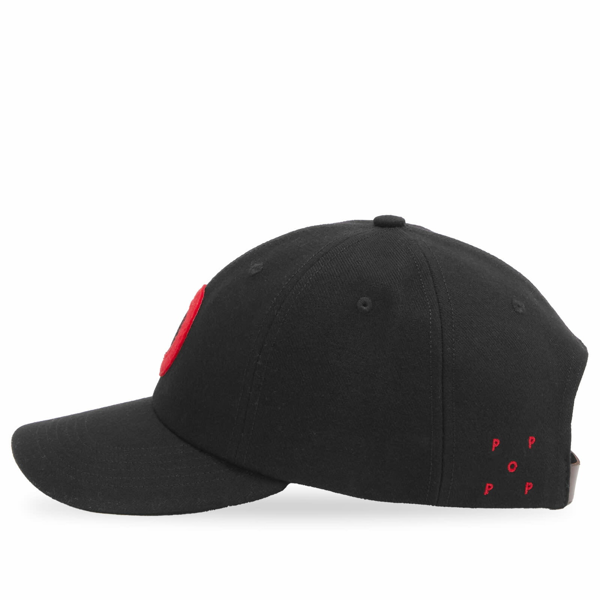 Pop Trading Company Men's O Six Panel Cap in Black 