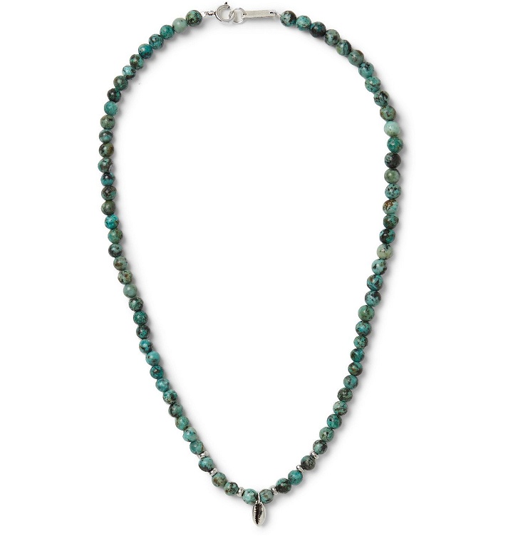 Photo: Isabel Marant - Mr Grigri Stone and Silver-Tone Beaded Necklace - Blue